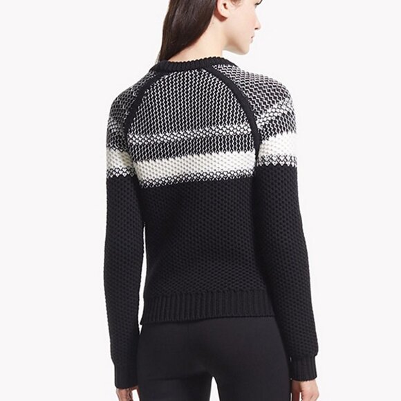 BNWT THEORY LARUS CABLE  KNIT SWEATER SZ XS BLACK GREY - Picture 2 of 16